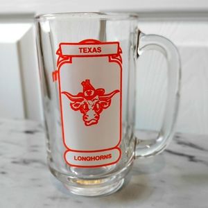 Texas Longhorns glass mug 5 1/2in. tall